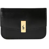 Ralph Lauren para mulher. 427P04990002 Carteira de couro Over Card preta (OSFA), Preto, Casual, Pele