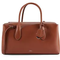 Ralph Lauren para mulher. 428977211001 Bolsa satchel Bellport de couro marrom (OSFA), Casual