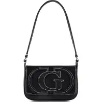 GUESS para mulher. HWVG9740190 Mala de ombro com aba Ruby preta (OSFA), Preto, Casual, Poliuretano