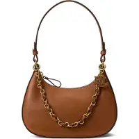 Ralph Lauren para mulher. 431P11747001 Bolsa de ombro média Marcy em pele castanha (OSFA), Marrom, Casual