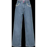Billieblush para menina. U21875 Calças de ganga bordadas azuis (5Y= 108cm), Azul, Casual, Algodão, Denim, moda infantil