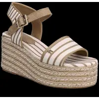 Tommy Hilfiger para mulher. FW0FW09284 Sandálias bege Jamie (39), Tecido, 5 a 8cm, Fivela, Casual