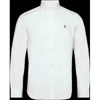 Ralph Lauren para mulher. 211891376001 Camisa de algodão Slim Fit branca (44), Branco, Casual, Clássico, Manga comprida
