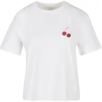Miss Tee Camisa 'Sweet Cherie Stamp' ameixa / borgonha / branco