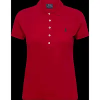 Ralph Lauren para mulher. 211B18200008 Pólo de corte justo vermelho (M), Casual, Algodão, Manga curta