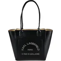 Karl Lagerfeld para mulher. B3W30096 Bolsa Daily Média preta (OSFA), Preto, Casual, Pele