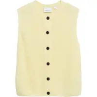 Comma Colete de malha amarelo claro