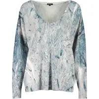 Desigual , suéter em v estampado abstrato, Mulher, Azul, M