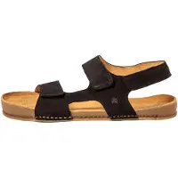 El naturalista unisex. 260031101005_001 Sandálias de couro N6003 preto (45), Plano, Velcro, Casual