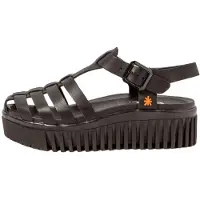 Art para mulher. 115752101003_001 Sandálias de couro 1575 Brighton preto (42), 3 a 5cm, Fivela, Casual