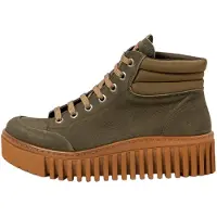 Art para mulher. 115321222003_0G3 Botins em pele 1532 verde (38), Couro, 3 a 5cm, Cordão, Casual