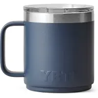 Yeti Rambler Stackable Mug 2.0 10oz Mag Slider Lid, Navy Blue, copo térmico empilhável com tampa, 295 ml