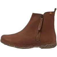 El naturalista para mulher. 2547211FQ005_012 Botins em pele N5472 Pleasant Chocolate/Angkor (36), Couro, Marrom, Plano, 1 a 3cm, Zíper, Casu