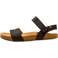 El naturalista para homem. 257901101005_001 Sandálias de couro N5790 Balanço preto (37), Plano, 1 a 3cm, Velcro, Casual
