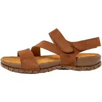 El naturalista unisex. 2586011ND005_023 Sandálias de couro castanhas N5860 (45), Marrom, Plano, Fivela, Velcro, Casual, Imitação de couro