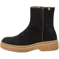 El naturalista para mulher. 259011101005_001 Botins em pele N5901 Camurça de seda Preto / Arpea (37), Couro, Plano, 1 a 3cm, Zíper, Casual