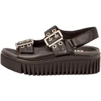 Art para mulher. 115791101003_001 Sandálias de couro 1579 Brighton preto (42), 3 a 5cm, Fivela, Casual