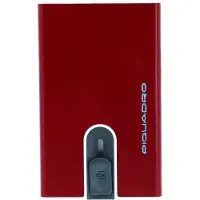 Piquadro Porta-cartões de crédito em pele azul com sistema deslizante e porta-notas vermelho Homem PP5358B2R-R