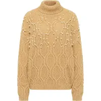 Faina Pullover castanho claro / branco pérola