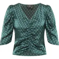 Faina Blusa verde escuro / branco