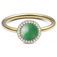 Daniel Wellington Anel de ouro com jadeíta e cristal Audrey DW0040134 - Circunferência: 48 mm