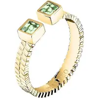 Morellato Anello Aperto Placcato Oro Cristalli Verdi Gioia Savy370 Circuito 58 mm — Anello