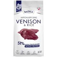 BALTICA Comida Para Cães Hipoalergénica Nutracêutica Para Raças Pequenas De Veado Com Arroz 12 Kg