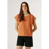 Pepe Jeans para mulher. PL5000143 T-shirt laranja Nain (M), Casual, Algodão, Manga curta
