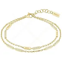 HUGO BOSS Double gold-plated Bracciale with crystals Larya 1580450