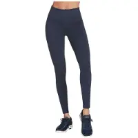 SKECHERS , Leggings esportivas sintéticas femininas GoWalk, azul-escuro, tamanho 10