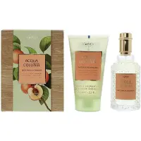 4711 Conjunto : Acqua Colonia Pêssego Branco e Coentro Eau de Cologne Unissexo 50 ml + Acqua Colonia Pêssego Branco e Coentro Gel de Duche Hidratante C