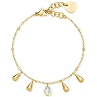 Brosway Pulseira Feminina em Ouro Galvânico com Pingentes Lágrima Gota Perfeito bpc20