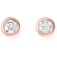 JVD Orecchini A Bottone Bronzo Con Zirconi Diametro 0,6 Cm — Orecchini