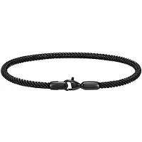Daniel Wellington Pulseira de aço de malha preta da moda, casal perfeito DW0040069 - Comprimento: 19,5 cm