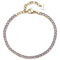 Brosway Bracciale Tennis Placcato Oro Con Zirconi Viola Desideri Bei104 — Bracciale