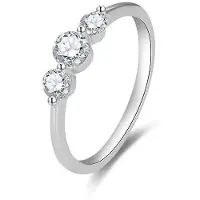 Beneto Anel de noivado fino com zircónias AGG466 - Circunferência: 56 mm