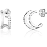 JVD Orecchini A Cerchio Argento Con Zirconi SVLE1623X61BI00 — Orecchini