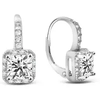 Beneto Fascinantes brincos de prata com zircónias AGUC2699