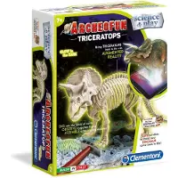 Clementoni , Science & Play, Archeofun Triceratops Glow in The Dark, Quebra-cabeça, 61723, Unissex, 7+ anos