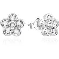 Agato Orecchini A Forma Di Fiore In Argento Con Zirconi Trasparenti Agt-E257Pw — Orecchini