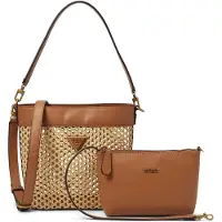 GUESS , Vikky, bolsa de tecido, bolsa balde, conhaque, mulheres