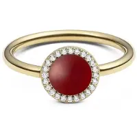 Daniel Wellington Anel de Ágata Vermelha e Cristal de Ouro Audrey DW0040125 - Circunferência: 54 mm