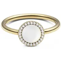Daniel Wellington Anel de Ouro Audrey DW0040129 com Madrepérola e Cristais - Circunferência: 58 mm