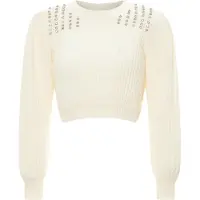 Faina Pullover prata / branco lã