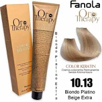 Fanola Tinta para cabelo Oro Therapy - Paleta de cores 10.13 Extra | Louro Platinado Bege Extra