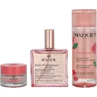 Nuxe Set Huile Prodigieuse Pink Fever Set (olio/50ml + balsamo labbra/15g + acqua micellare/100ml)