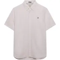 Superdry para homem. M4011102A Camisa clássica Seersucker cor-de-rosa (M), Casual, Algodão, Manga curta