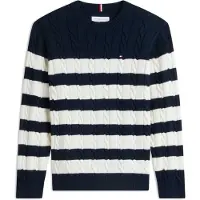 Tommy Hilfiger Pullover 'Essential' azul escuro / branco