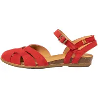 El naturalista para mulher. 252071381005_008 Sandálias de couro N5207 Stella vermelho (42), Plano, Fivela, Casual