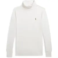 Ralph Lauren para menino. 323952435003 Camisola de interlock de algodão branca ((XL) 13/14Años= 163/174cm), Branco, Casual, Manga compr